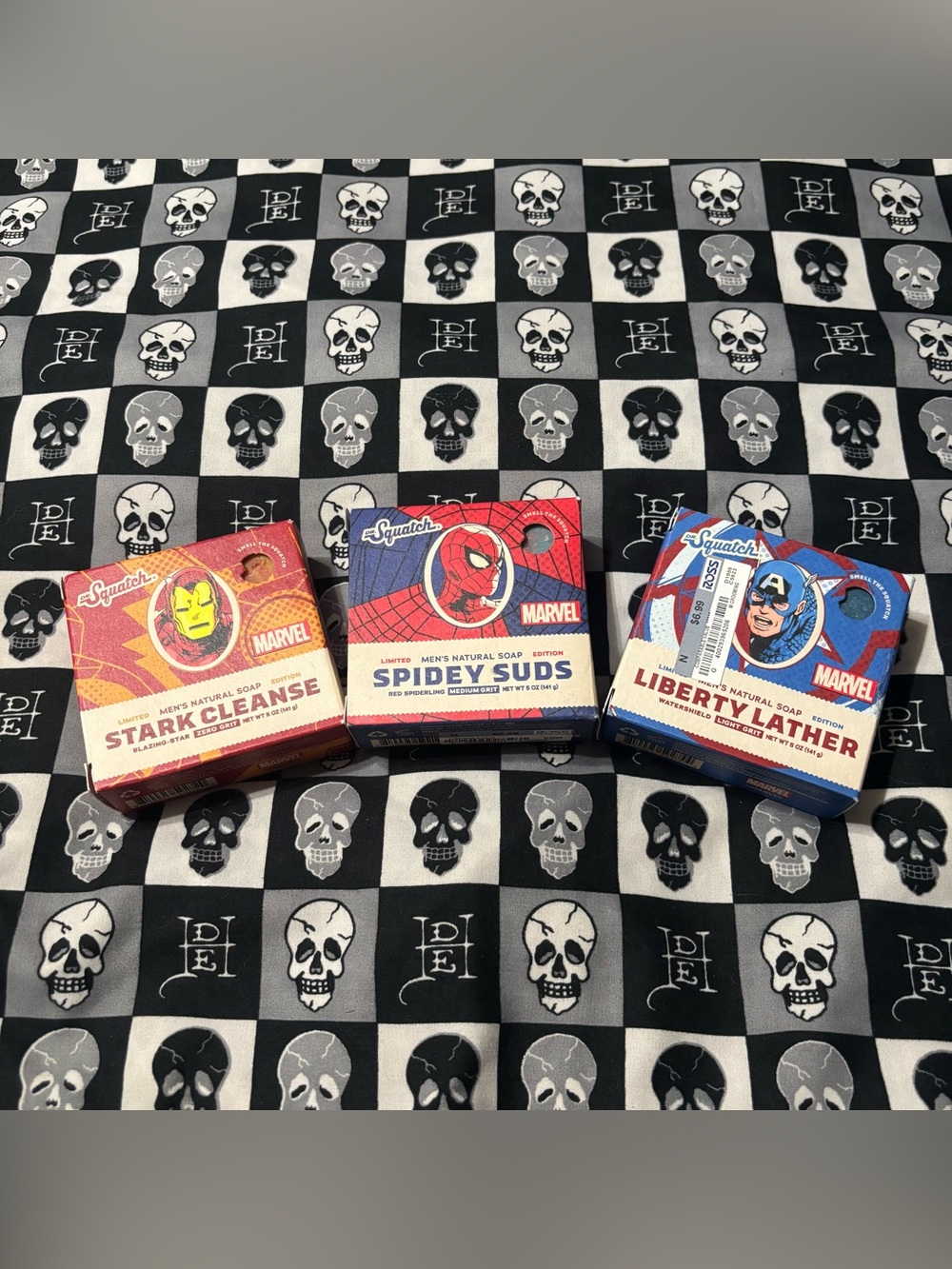 Dr. Squatch Superhero Marvel Iron Man Spiderman Captain American Bar Soap Bundle